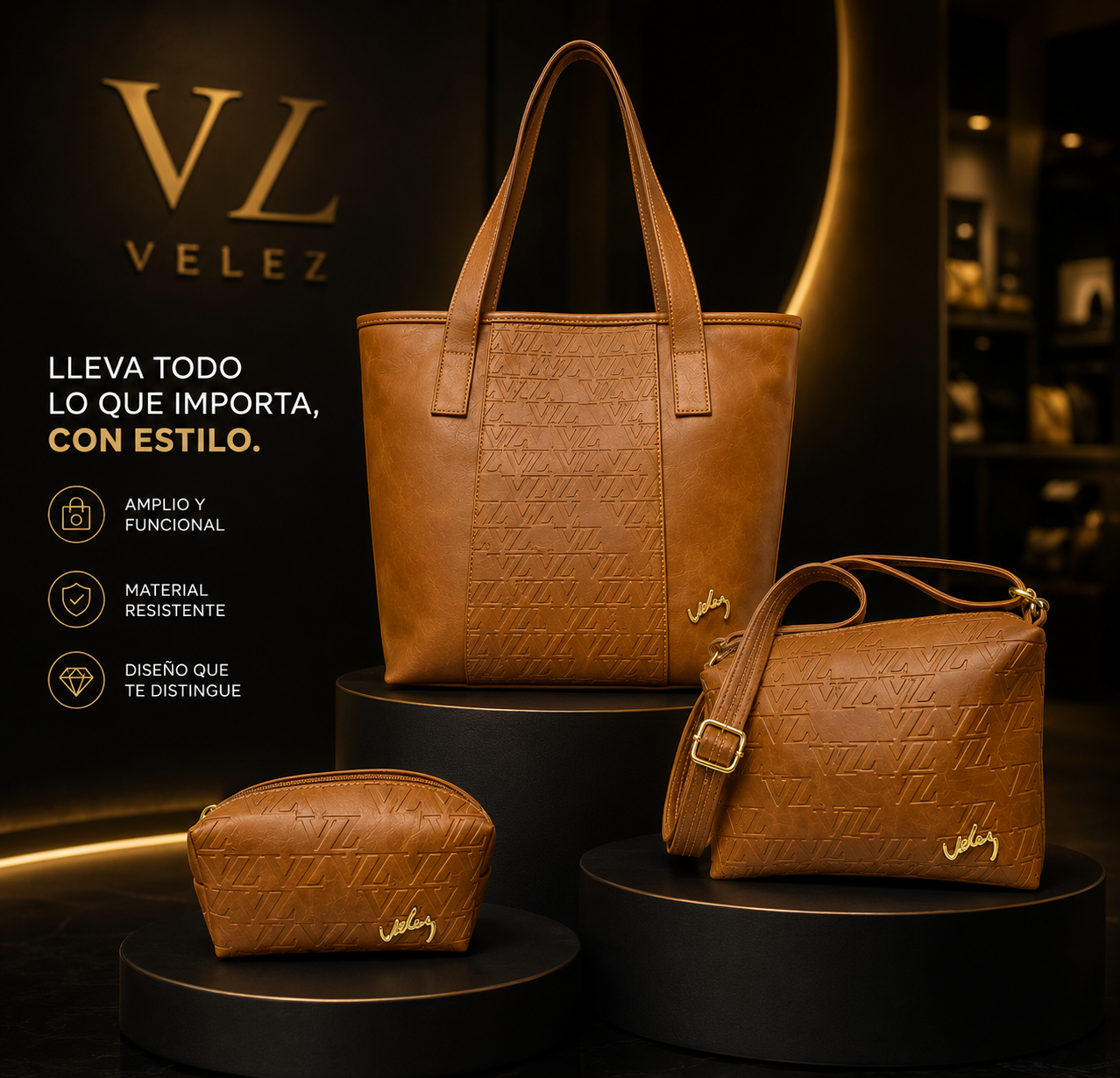 Trio de Carteras Estilo Vélez l Elegancia y espacio para tu día a día